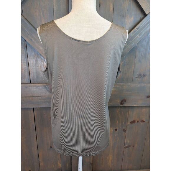 Chico’s Tank Top Blouse Women’s 2 Large Brown Round Neck Sleeveless Stretch - Picture 3 of 8